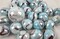 25 Glass Marbles WHITE TIGER iridescent White Blue Black Game pack Shooter Swirl